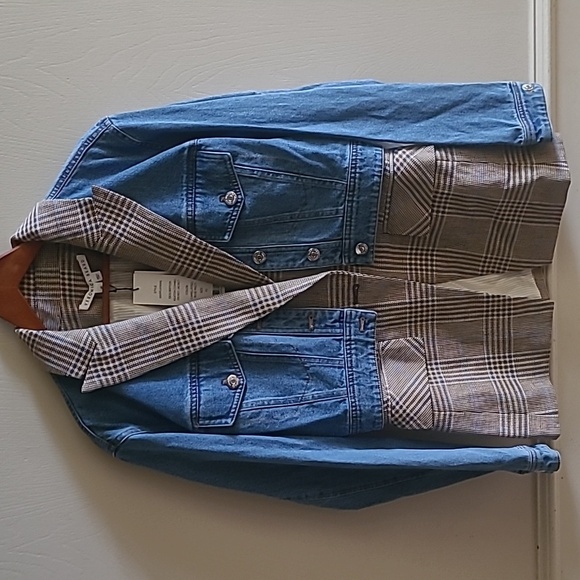 Veronica Beard Blue and Tan Plaid Jacket - Picture 3 of 8